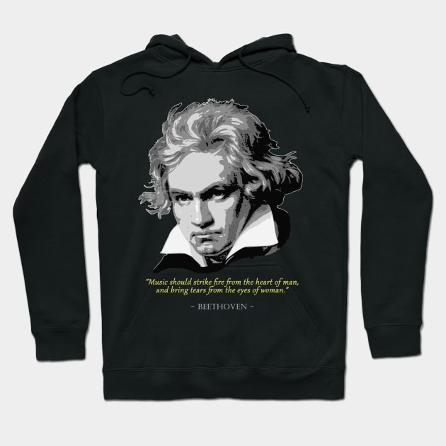 Beethoven Quote Hoodie by Nerd_art